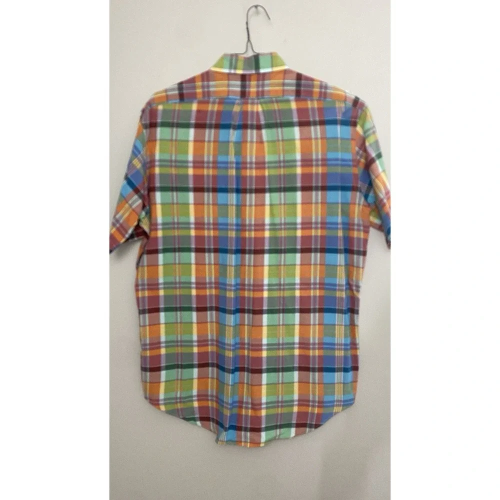 Polo Ralph Lauren Classic Fit Multicolor Plaid Men's Large Short‎ Sleeve Shirt